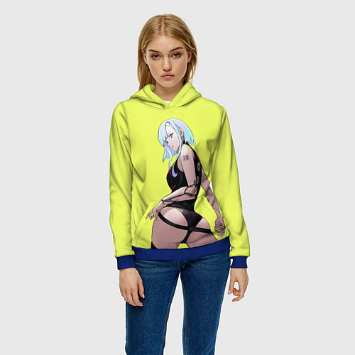 Женская толстовка Красотка Люси арт / 3D-Синий – фото 3