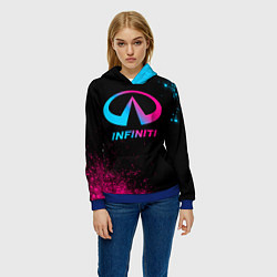 Толстовка-худи женская Infiniti - neon gradient, цвет: 3D-синий — фото 2