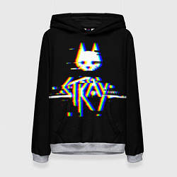 Толстовка-худи женская Stray glitch logo, цвет: 3D-меланж
