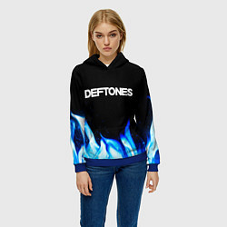 Толстовка-худи женская Deftones blue fire, цвет: 3D-синий — фото 2