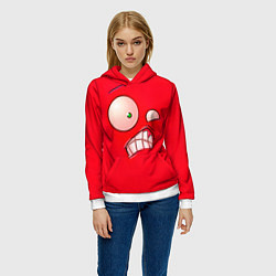 Толстовка-худи женская Plants vs Zombies - Перчик, цвет: 3D-белый — фото 2