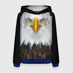 Толстовка-худи женская Орёл в отражении, цвет: 3D-синий