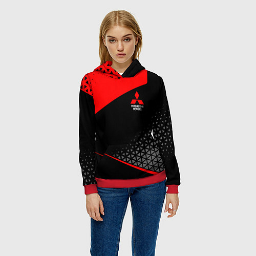 Женская толстовка Mitsubishi - Sportwear / 3D-Красный – фото 3