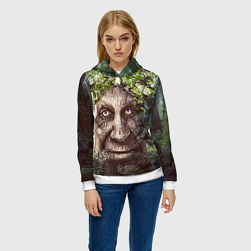 Женская толстовка Мудрое Таинственное Дерево / 3D-Белый – фото 3