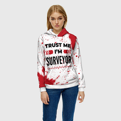 Женская толстовка Trust me Im surveyor white / 3D-Белый – фото 3