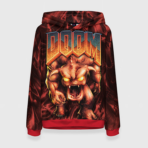 Женская толстовка DOS DOOM - Bull demon / 3D-Красный – фото 1