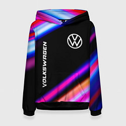 Толстовка-худи женская Volkswagen speed lights, цвет: 3D-черный