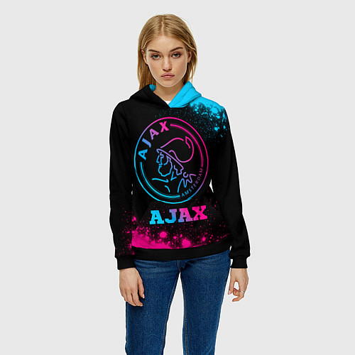 Женская толстовка Ajax - neon gradient / 3D-Черный – фото 3