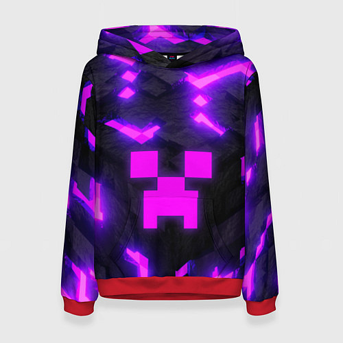 Женская толстовка Майнкрафт розовый / 3D-Красный – фото 1