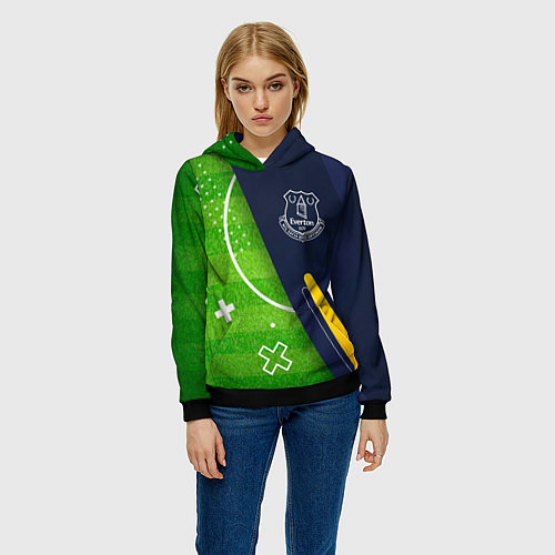 Женская толстовка Everton football field / 3D-Черный – фото 3