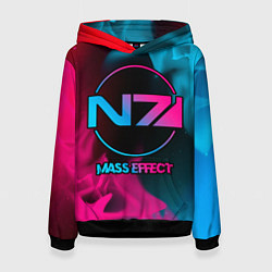 Толстовка-худи женская Mass Effect - neon gradient, цвет: 3D-черный