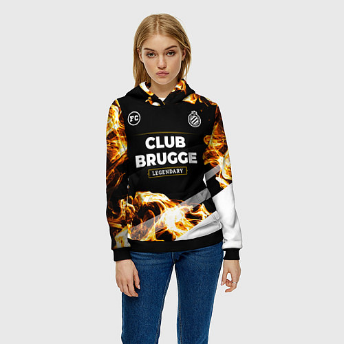 Женская толстовка Club Brugge legendary sport fire / 3D-Черный – фото 3
