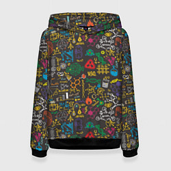 Толстовка-худи женская Шпаргалка по химии, цвет: 3D-черный