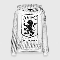 Толстовка-худи женская Aston Villa с потертостями на светлом фоне, цвет: 3D-белый