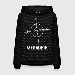 Толстовка-худи женская Megadeth glitch на темном фоне, цвет: 3D-черный