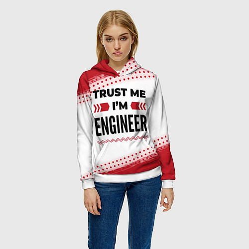 Женская толстовка Trust me Im engineer white / 3D-Белый – фото 3