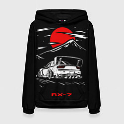 Толстовка-худи женская Мазда RX - 7 JDM Style, цвет: 3D-черный