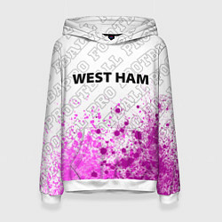 Толстовка-худи женская West Ham pro football: символ сверху, цвет: 3D-белый