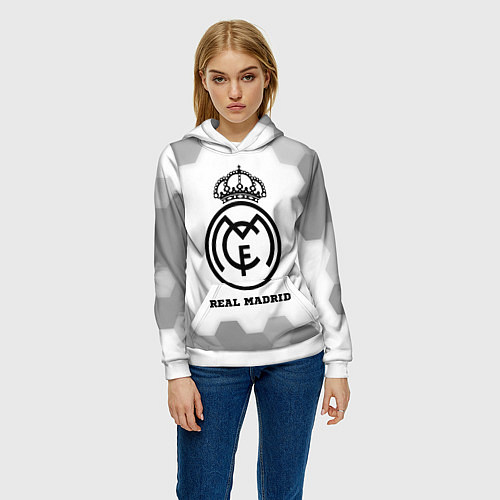 Женская толстовка Real Madrid sport на светлом фоне / 3D-Белый – фото 3