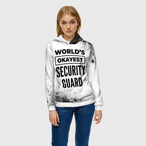 Женская толстовка Worlds okayest security guard - white / 3D-Белый – фото 3