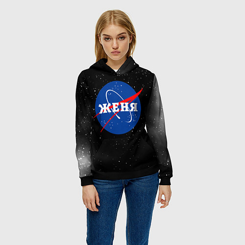 Женская толстовка Женя Наса космос / 3D-Черный – фото 3