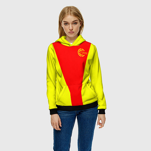 Женская толстовка FIRM желто-красная / 3D-Черный – фото 3