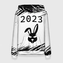 Толстовка-худи женская НГ Кролик хитрый на светлом, цвет: 3D-белый