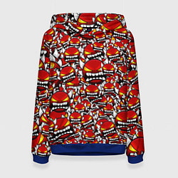 Толстовка-худи женская Геометри Даш демоны паттерн, цвет: 3D-синий