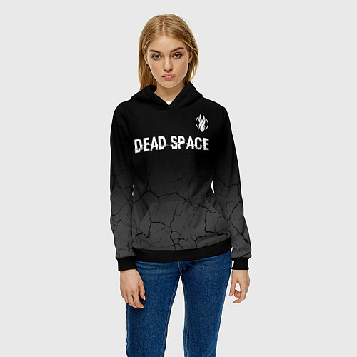 Женская толстовка Dead Space glitch на темном фоне: символ сверху / 3D-Черный – фото 3