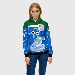 Толстовка-худи женская Скрепка Microsoft, цвет: 3D-черный — фото 2