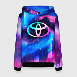 Толстовка-худи женская Toyota неоновый космос, цвет: 3D-черный