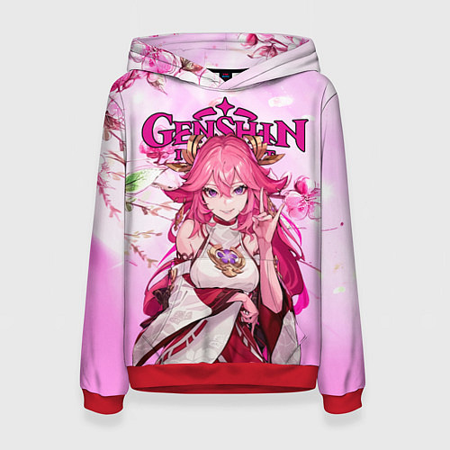 Женская толстовка Яэ Мико Геншин импакт / 3D-Красный – фото 1