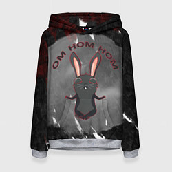 Толстовка-худи женская Черный кролик ом ном ном, цвет: 3D-меланж
