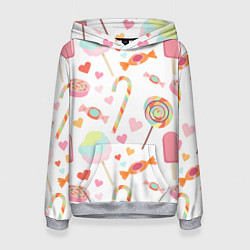 Толстовка-худи женская Сладкий праздник, цвет: 3D-меланж