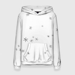 Толстовка-худи женская Идёт снег, цвет: 3D-белый