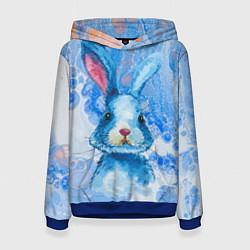 Толстовка-худи женская Водяной заяц, цвет: 3D-синий