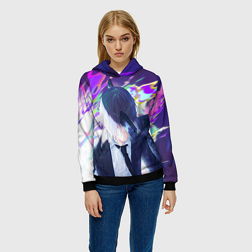 Женская толстовка Аки демон / 3D-Черный – фото 3