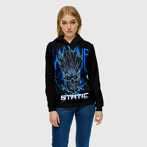 Женская толстовка X Static - Wayne Static skull / 3D-Черный – фото 3