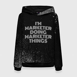 Толстовка-худи женская Im marketer doing marketer things: на темном, цвет: 3D-черный