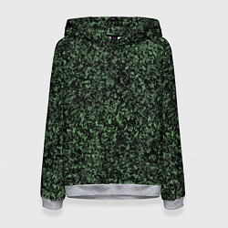 Толстовка-худи женская Черный и зеленый камуфляжный, цвет: 3D-меланж
