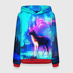 Толстовка-худи женская Благородный олень, цвет: 3D-красный