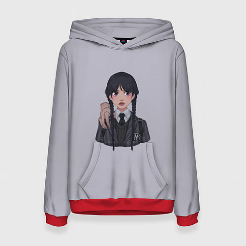 Женская толстовка Уэнсдей Аддамс Арт / 3D-Красный – фото 1