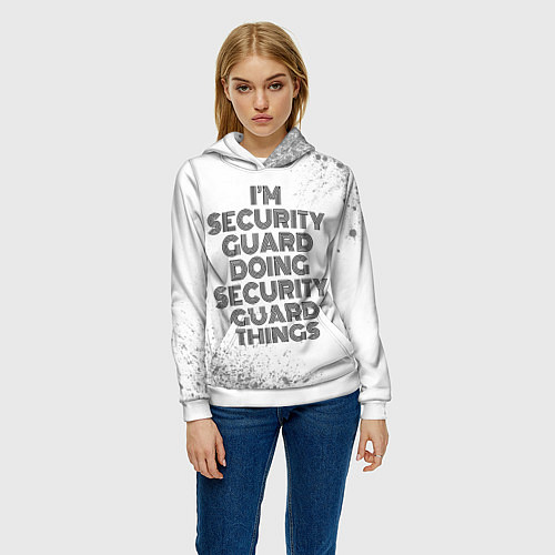 Женская толстовка Im doing security guard things: на светлом / 3D-Белый – фото 3