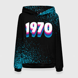 Толстовка-худи женская Made in 1970: vintage art, цвет: 3D-черный
