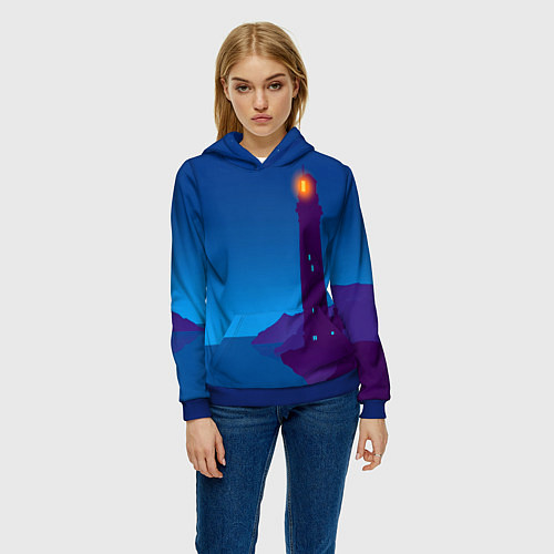 Женская толстовка Маяк в ночи / 3D-Синий – фото 3