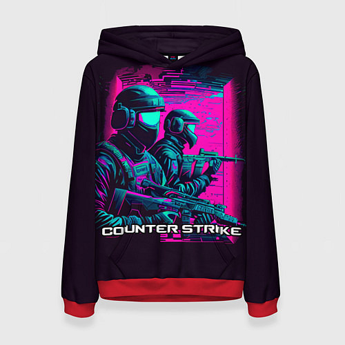 Женская толстовка Cs Go neon / 3D-Красный – фото 1