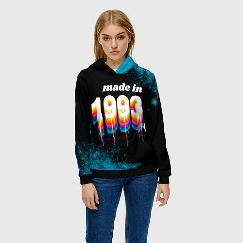 Женская толстовка Made in 1993: liquid art / 3D-Черный – фото 3