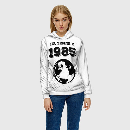 Женская толстовка На Земле с 1985: краска на светлом / 3D-Белый – фото 3