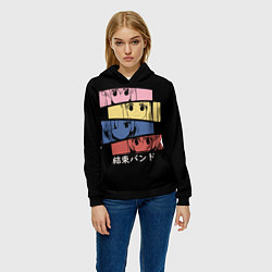 Толстовка-худи женская Bocchi The Rock Одинокий рокер, цвет: 3D-черный — фото 2