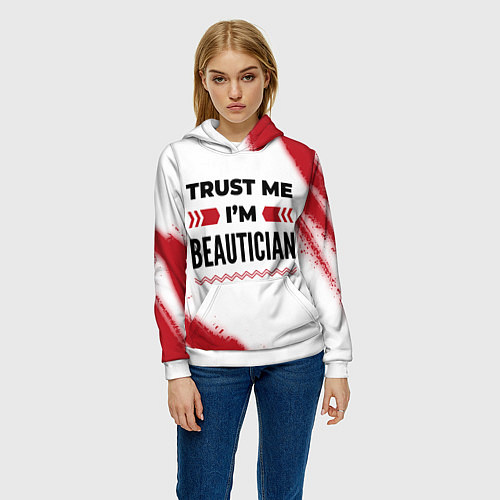 Женская толстовка Trust me Im beautician white / 3D-Белый – фото 3